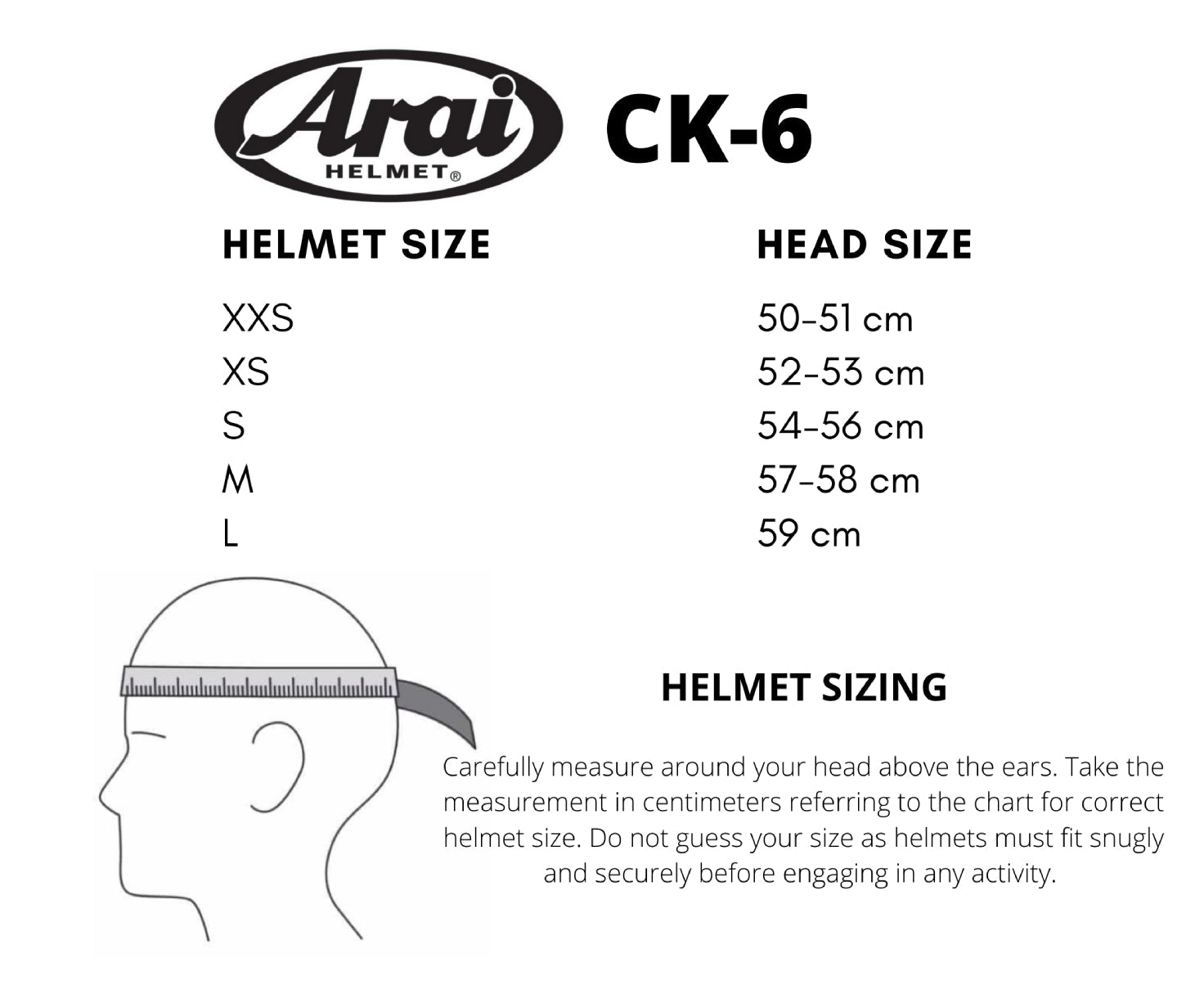 Arai CK-6 CMR Youth Karting Helmet X-Small / White